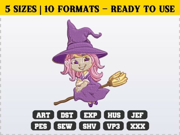 Kawaii Witch Girl Halloween Embroidery Review