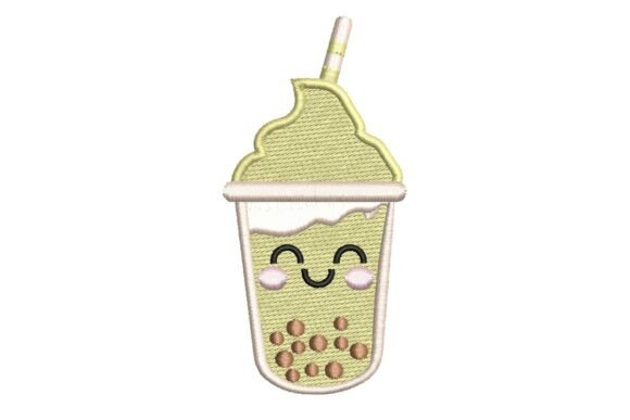 Review: Happy Green Boba Tea Embroidery Design