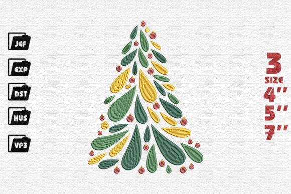 Reviewing the Modern Christmas Tree Embroidery Design
